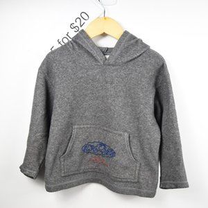 Dark gray hooded fleece top 2-3 years